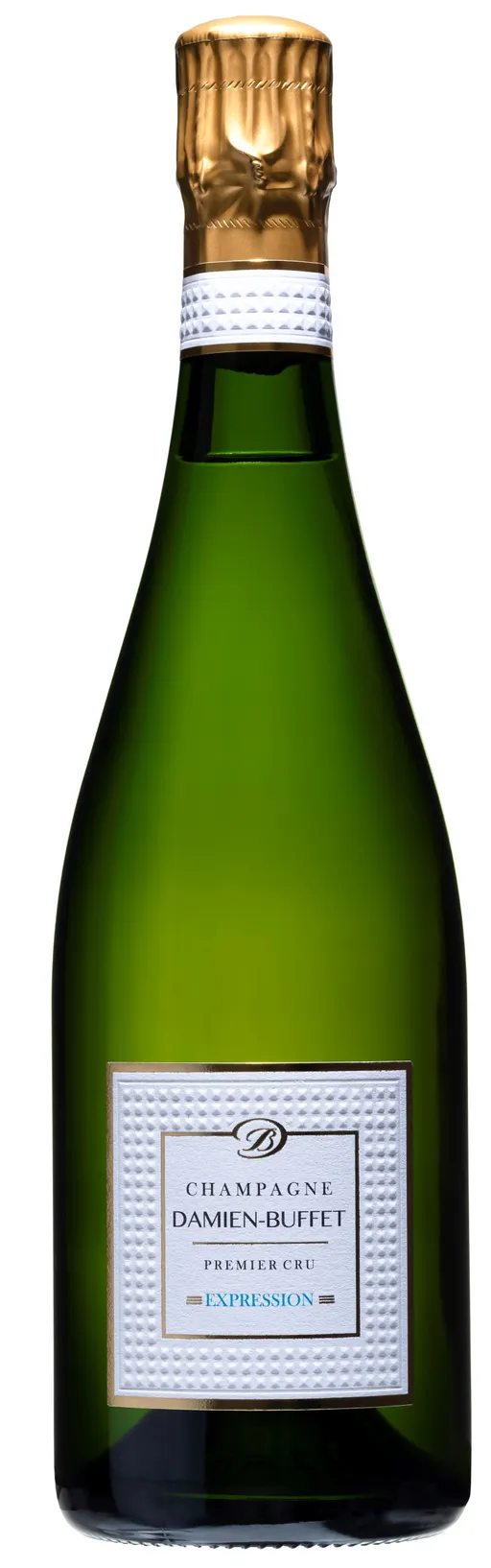 Champagne Damien Buffet Expression, Bianco, NV, Champagne premier cru. Immagine della bottiglia