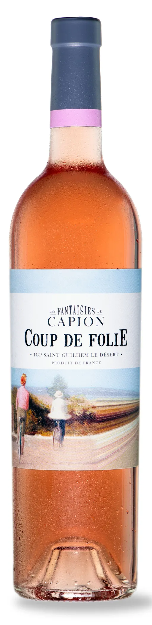 Château Capion LES FANTAISIES DE CAPION, Rosato, 2019, Pays d'Oc. Immagine della bottiglia