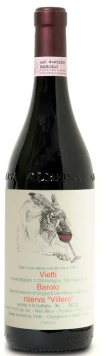 Vietti, "Villero", Riserva, Tinto, 2004, Barolo. Imagen de botella