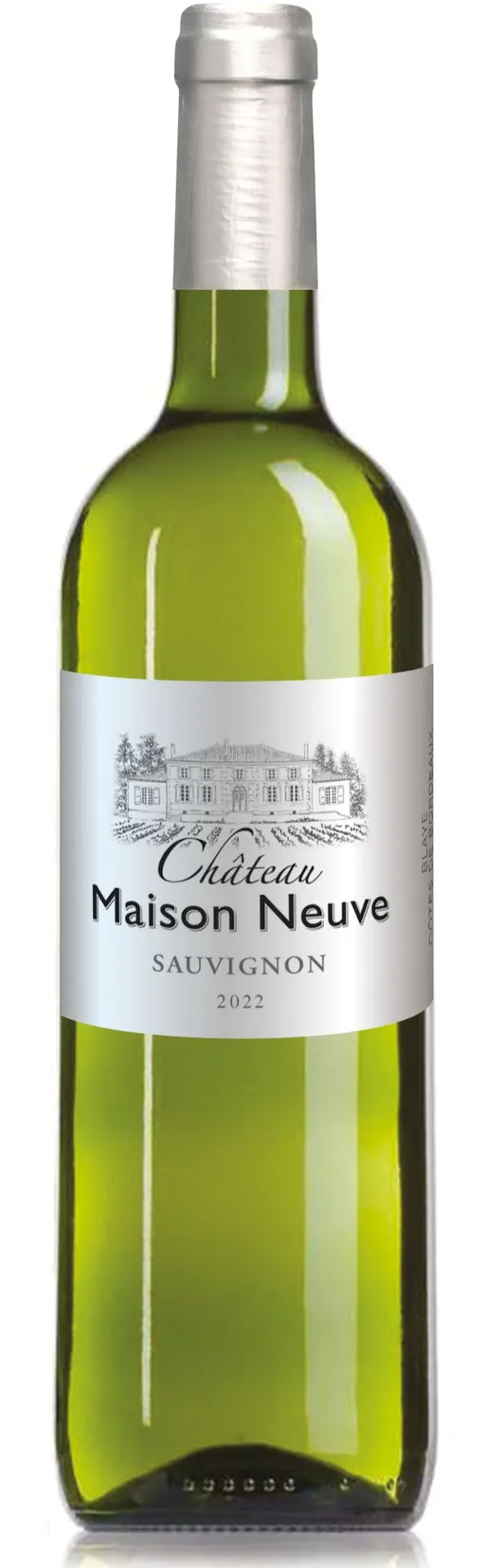 CHATEAU MAISON NEUVE (SAINT-PALAIS) CHATEAU MAISON NEUVE, Sauvignon, Blanc, 2022, Côtes de Bordeaux Blaye. Image de la bouteille
