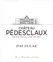 SCEA DU CHATEAU PEDESCLAUX (PAUILLAC) Château Pédesclaux, Cinquième Cru Classé, Rouge, 2014, Pauillac. Étiquette
