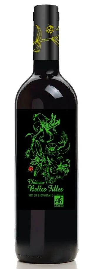 CONTI (THENAC) CHATEAU BELLES FILLES ROUGE, ORGANIC WINE, Red, 2021, Bergerac. Bottle image