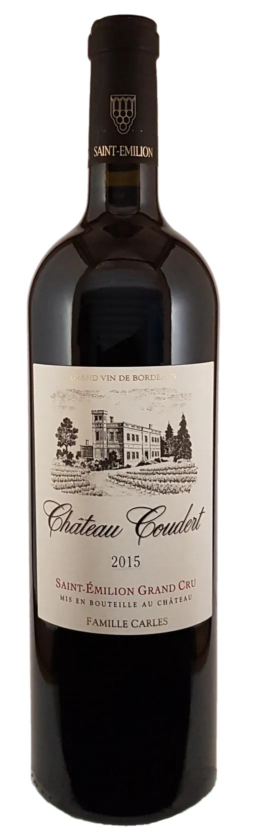 VIGNOBLES CARLES (SAINT-CHRISTOPHE-DES-BARDES) Château Coudert, Rouge, 2018, Saint-Emilion grand cru. Image de la bouteille