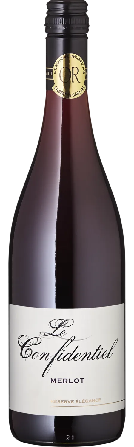 JOSEPH CASTAN LE CONFIDENTIEL, Merlot Réserve Elégance, Red, 2018, Pays d'Oc. Bottle image