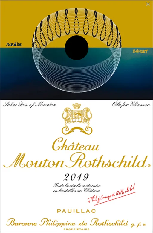 Château Mouton Rothschild, Premier Grand Cru Classé, Rosso, 2019, Pauillac. Etichetta frontale