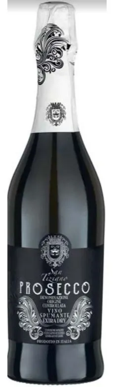 VINICOLA TOMBACCO SRL San Tiziano, Weiß, NV, Prosecco. Flaschenabbildung