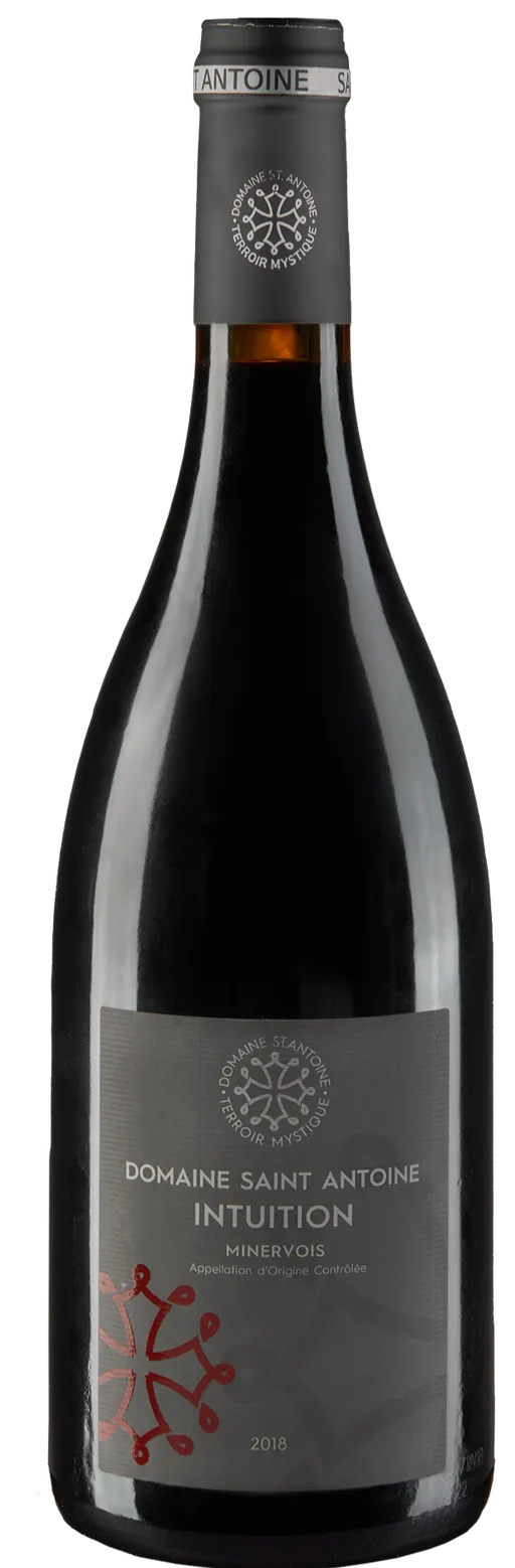 DOMAINE SAINT ANTOINE SARL (RIEUX-MINERVOIS) Intuition, Rouge, 2018, Minervois. Image de la bouteille