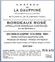 Château de la Dauphine, Rosé, 2021, Bordeaux. Back label