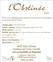 Domaine Galtier L'Obstinée, Rosso, 2016, Saint-Chinian. Etichetta sul retro                                                                    