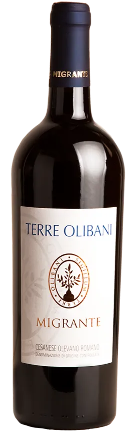 Azienda Agricola Migrante Terre Olibani, Tinto, 2019, Cesanese di Olevano Romano / Olevano Romano. Imagen de botella
