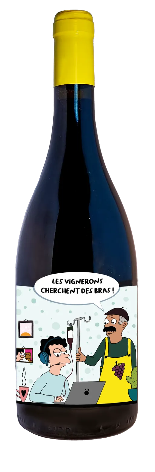 GRANDS CHATEAUX DE FRANCE (SAINT-VINCENT-DE-PERTIGNAS) Les Vignerons cherchent des bras, Rot, 2020, Bordeaux. Flaschenabbildung