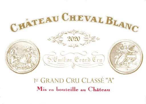 CHATEAU CHEVAL BLANC (SAINT-EMILION) CHATEAU CHEVAL BLANC, Premier Grand Cru Classé, Rot, 2020, Saint-Emilion grand cru. Das vordere Etikett