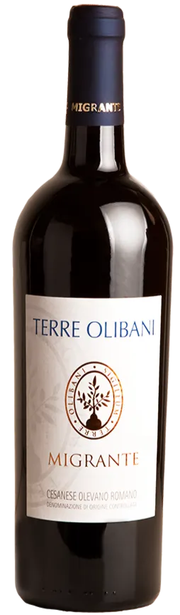 Azienda Agricola Migrante Terre Olibani, Red, NV, Cesanese di Olevano Romano / Olevano Romano. Bottle image