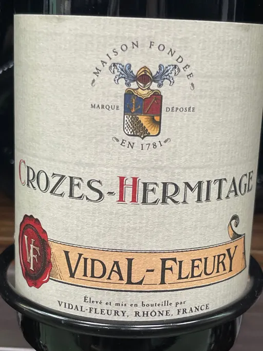 J. VIDAL-FLEURY AMPUIS COTE-ROTIE (TUPIN-ET-SEMONS) Vidal-Fleury, Rouge, 2018, Crozes-Hermitage ou Crozes-Ermitage. Étiquette