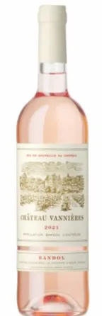 Château Vannières, Rosé, 2021, Bandol. Bottle image