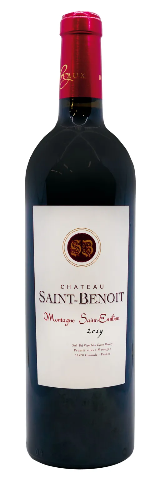 B.E.J. Château Saint Benoit, Rosso, 2019, Montagne-Saint-Emilion. Immagine della bottiglia