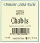 ERICK LAVALLEE DOMAINE GRAND ROCHE, Bianco, 2018, Chablis. Etichetta sul retro                                                                    