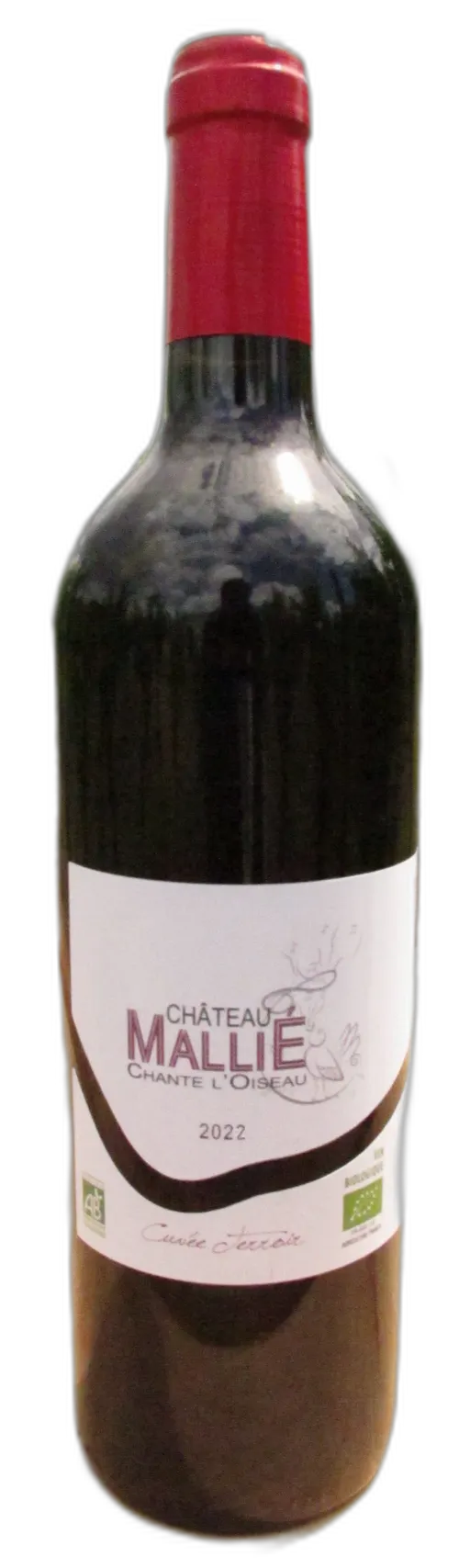 EARL MALLIE CHANTE LOISEAU (LE PIAN-SUR-GARONNE) MALLIE CHANTE LOISEAU, Agriculture biologique, Red, 2022, Bordeaux. Bottle image