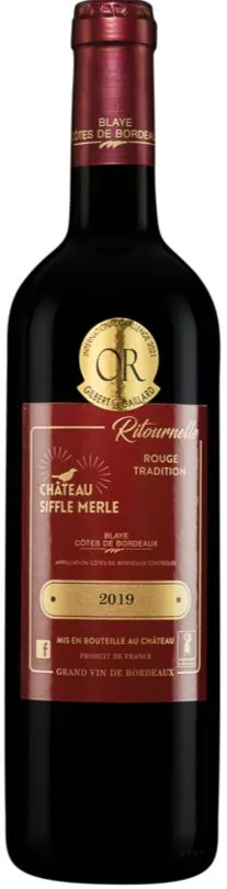 VIGNOBLES MACAGE EARL CHATEAU SIFFLE MERLE, Ritournelle Rouge Tradition, Red, 2019, Côtes de Bordeaux Blaye. Bottle image