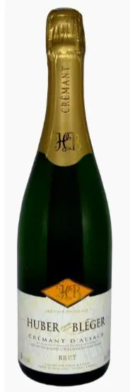 EARL HUBER ET BLEGER Huber & Bleger, BLANC DE BLANCS, Blanc, NV, Crémant d’Alsace. Image de la bouteille