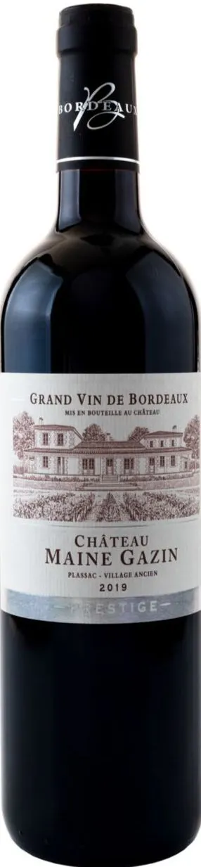 GFA CHATEAU MAINE GAZIN (PLASSAC) CHÂTEAU MAINE GAZIN, Prestige, Red, 2019, Côtes de Bordeaux Blaye. Bottle image