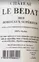SCEA DES DOMAINES FONTANA (GENSAC) Château Le Bédat, Red, 2018, Bordeaux supérieur. Back label
