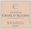 CROIX D'ALLONS Château Croix D'Allons, Rosé, 2022, Bandol. Étiquette