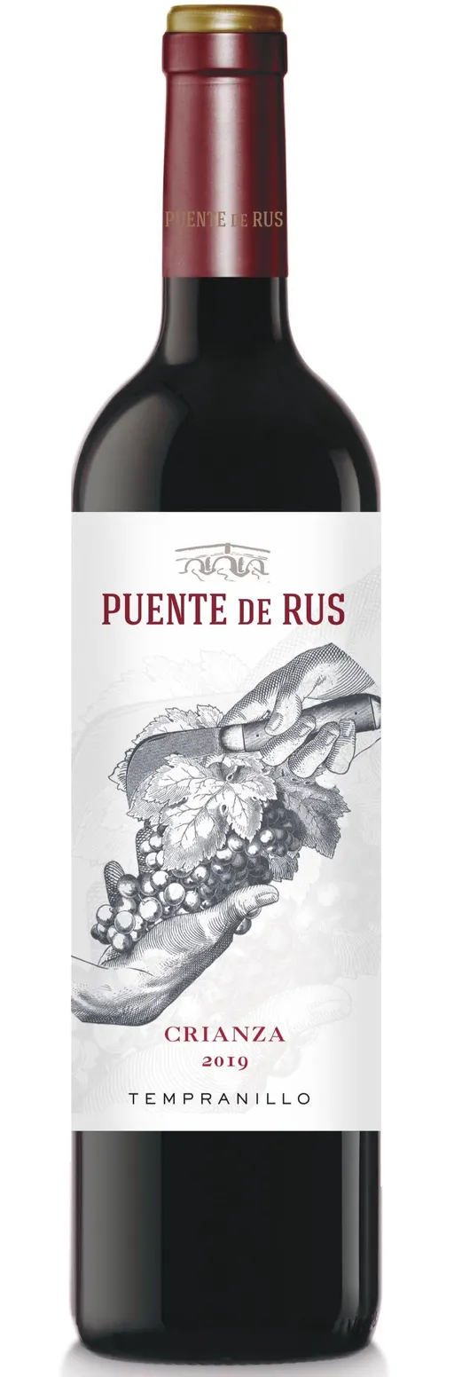NTRA SRA DE RUS S.C. DE C-LM Puente de Rus Crianza, Crianza, Tinto, 2019, La Mancha. Imagen de botella