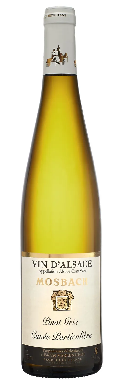 EARL MOSBACH (MARLENHEIM) Pinot Gris Cuvée Particulière Mosbach, Blanc, 2020, Alsace ou Vin d'Alsace. Image de la bouteille