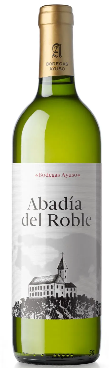 BODEGAS AYUSO SL ABADIA DEL ROBLE, White, Blanco, NV, La Mancha. Imagen de botella