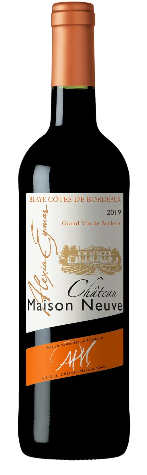 CHATEAU MAISON NEUVE (SAINT-PALAIS) CHATEAU MAISON NEUVE, Tradition, Rouge, 2019, Côtes de Bordeaux Blaye. Image de la bouteille