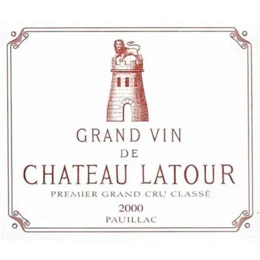 SOC CIVILE AGRICOLE CHATEAU LATOUR Crand Vin de Château Latour, Premier Grand Cru Classé, Rosso, 2000, Pauillac. Etichetta frontale