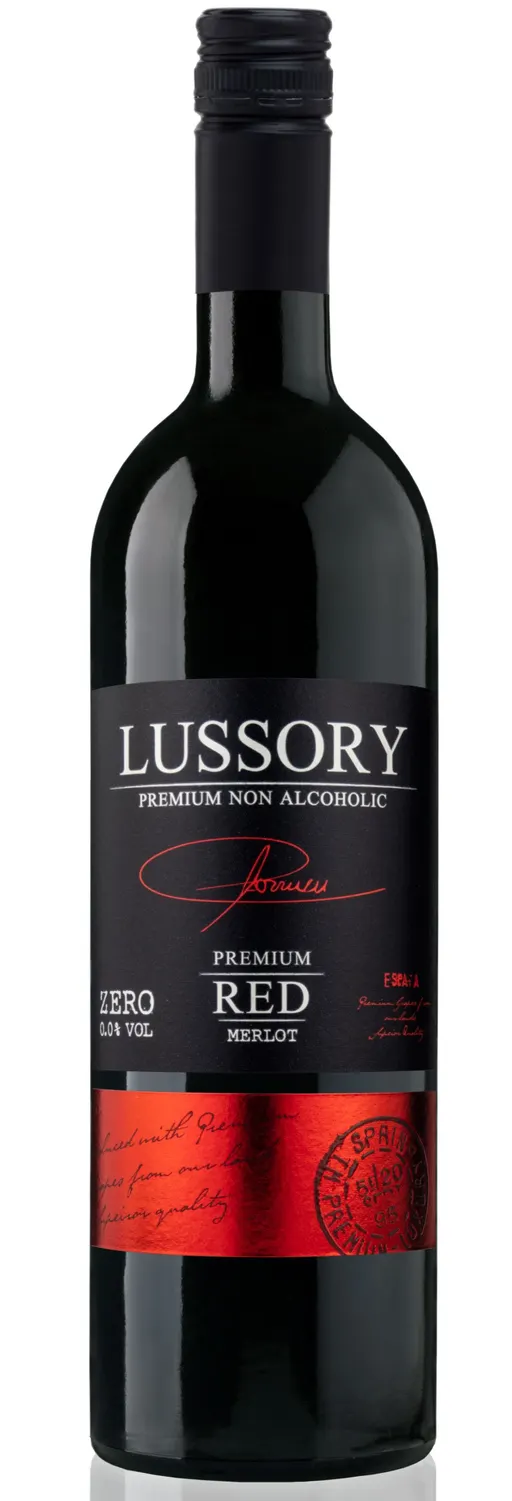 DISMARK PRODUCTS LUSSORY NON ALCOHOLIC WINES, Red, NV. Bottle image