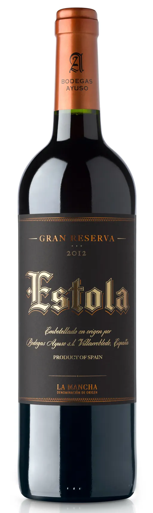 BODEGAS AYUSO SL Estola, Gran Reserva, Tinto, 2014, La Mancha. Imagen de botella