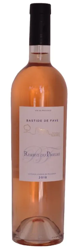 Earl domaine de Fave BASTIDE DE FAVE, Réserve du Prieuré, Rosé, 2018, Coteaux varois en Provence. Image de la bouteille