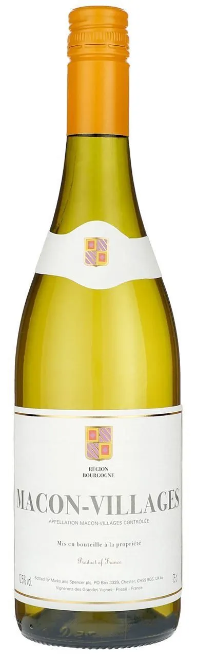LES VIGNERONS DES TERRES SECRETES Marks & Spencer, Blanc, 2021, Mâcon Villages. Image de la bouteille
