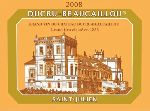 DUCRU BEAUCAILLOU SA (LISTRAC-MEDOC) Château Ducru-Beaucaillou, Deuxième Cru Classé, Red, 2008, Saint-Julien. Front label