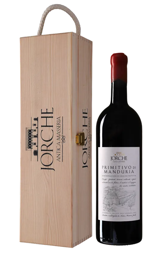 ANTICA MASSERIA JORCHE DI GIANFREDA DALILA E GIANFREDA EMANU Primitivo di Manduria DOP, Rosso, 2018, Primitivo di Manduria. Immagine della bottiglia