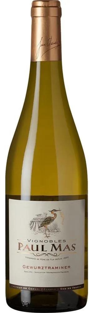Domaines Paul Mas Paul Mas, Gewurztraminer, Bianco, 2021, Pays d'Oc. Immagine della bottiglia