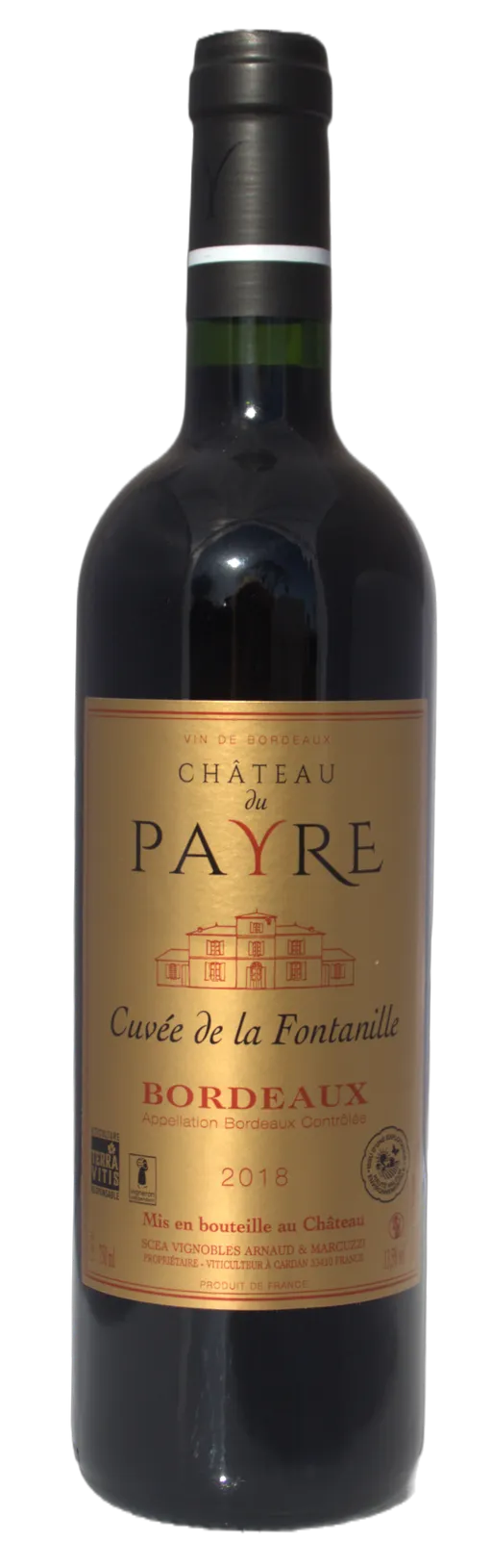 Vignobles Arnaud & Marcuzzi Chateau Du Payre, Cuvée de la Fontanille, Red, 2018, Bordeaux. Bottle image