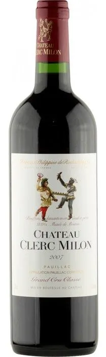 Château Clerc Milon, Cinquième Cru Classé, Rot, 2007, Pauillac. Flaschenabbildung