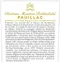 Château Mouton Rothschild, Premier Grand Cru Classé, Rosso, 2016, Pauillac. Etichetta sul retro                                                                    