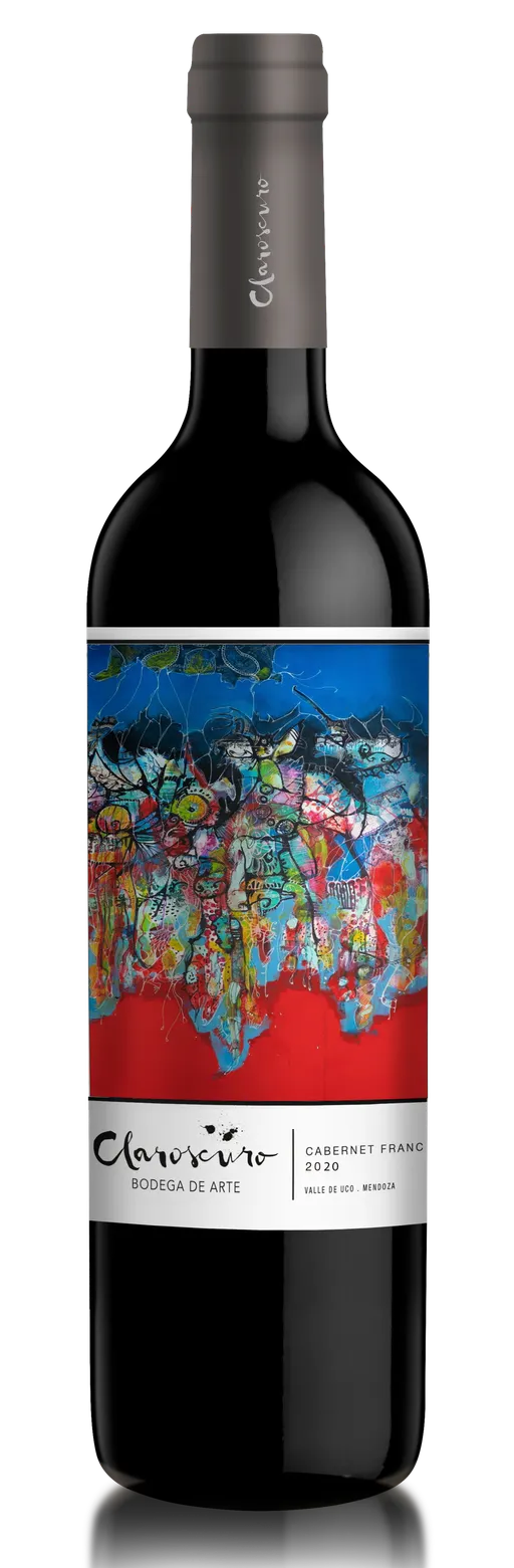 Bodega de Arte Claroscuro Cabernet Franc, Tinto, 2020, Mendoza. Imagen de botella