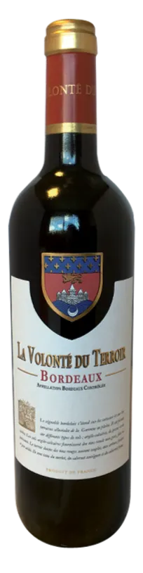 GRANDS CHATEAUX DE FRANCE (SAINT-VINCENT-DE-PERTIGNAS) La Volonté du Terroir Bordeaux, Rouge, 2020, Bordeaux. Image de la bouteille
