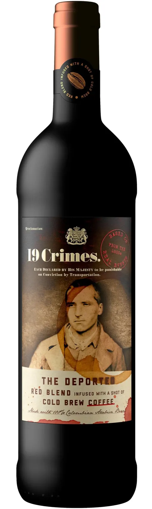 19 crimes The deported, Red, 2019, Victoria. Bottle image