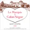 SCEA DU CHATEAU CALON SEGUR Le Marquis de Calon Segur, Red, 2014, Saint-Estèphe. Front label