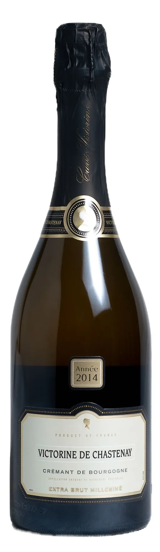 Union des vignerons des Monts de Bourgogne VICTORINE DE CHASTENAY, Blanc, 2014, Crémant de Bourgogne. Image de la bouteille