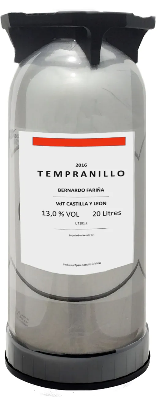 Abadia de Aribayos Aribayos, Wine on Tap Tempranillo, Rosso, 2022, Castilla y León. Immagine della bottiglia