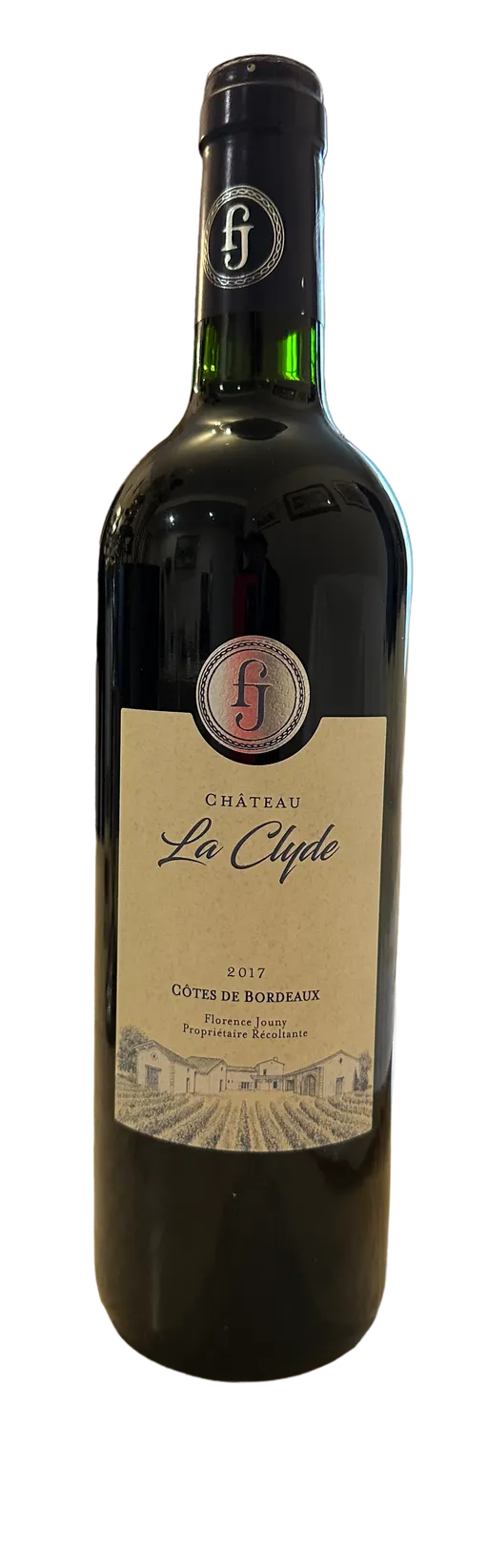 CHÂTEAU LA CLYDE, Rosso, 2017, Côtes de Bordeaux. Immagine della bottiglia