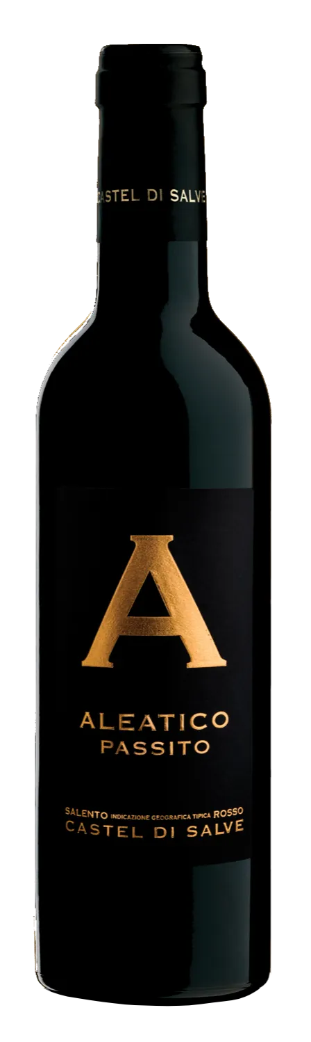 CASTEL DI SALVE S.R.L. - SOCIETA' AGRICOLA CASTEL DI SALVE, Aleatico Passito, Rot, 2017, Salento. Flaschenabbildung